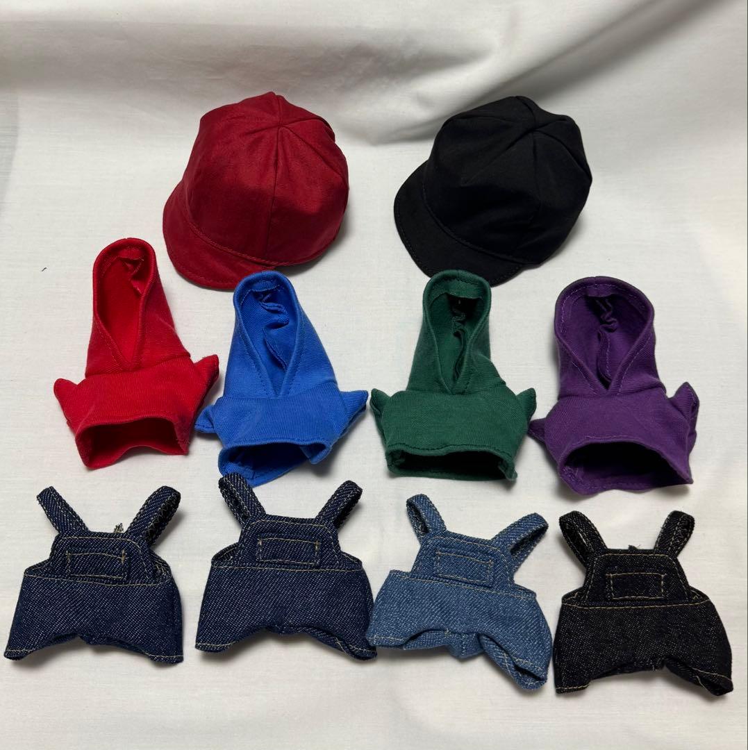 ゆず様リクエスト商品　Aぇ　4色パーカーオーバーオールコーデセット　ぬい服