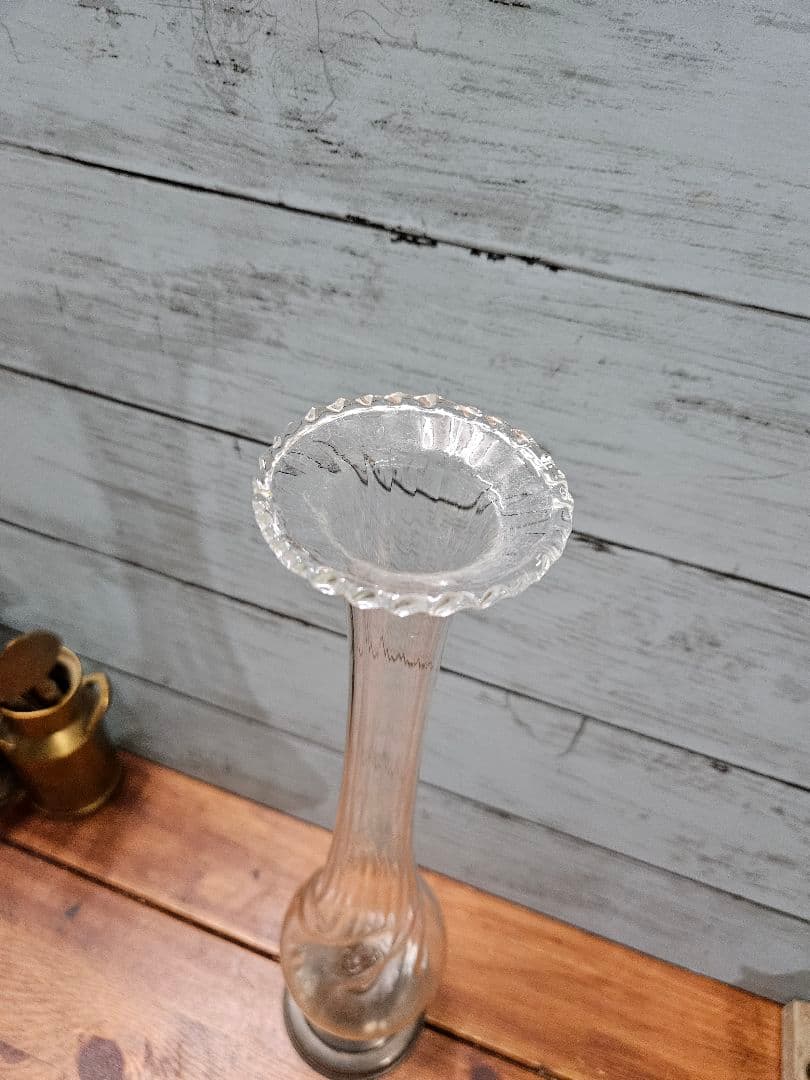 フランスアンティーク エタンと硝子の一輪挿し 花瓶 フラワーベース 花器