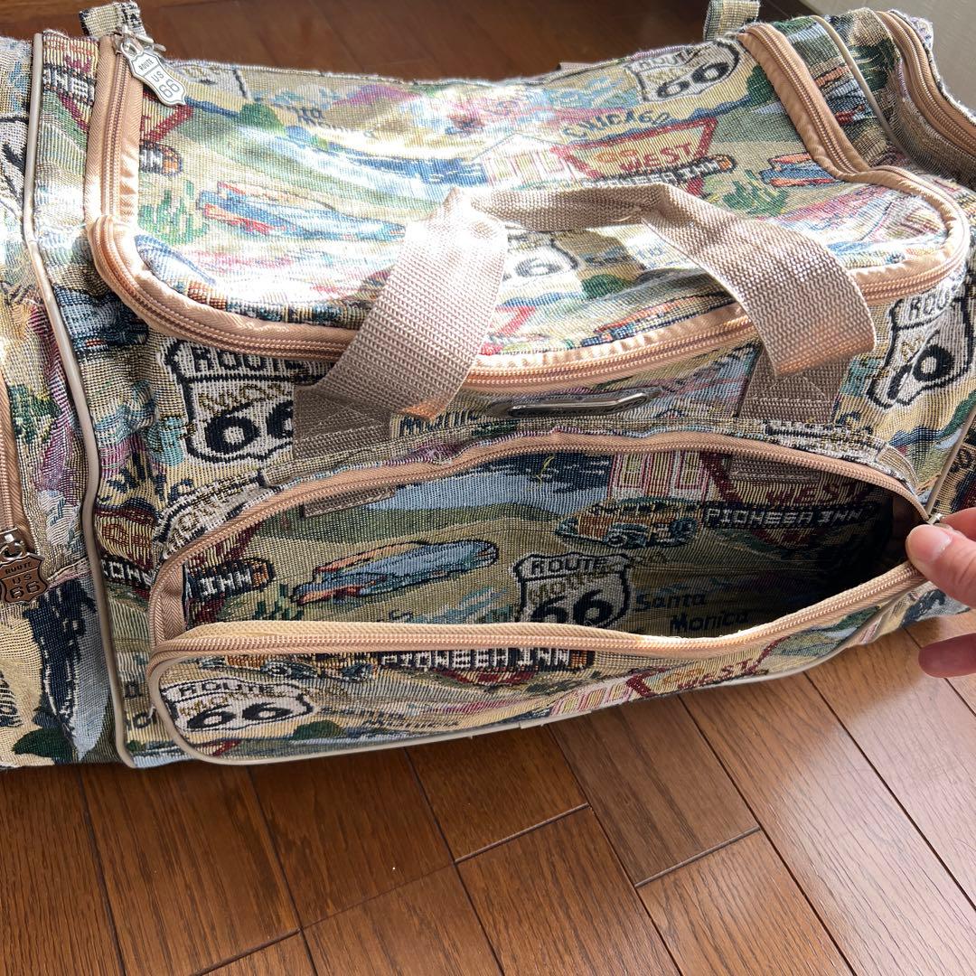 【珍品】ROUTE66 ルート66デザイン ボストンバッグ 大容量 おしゃれ