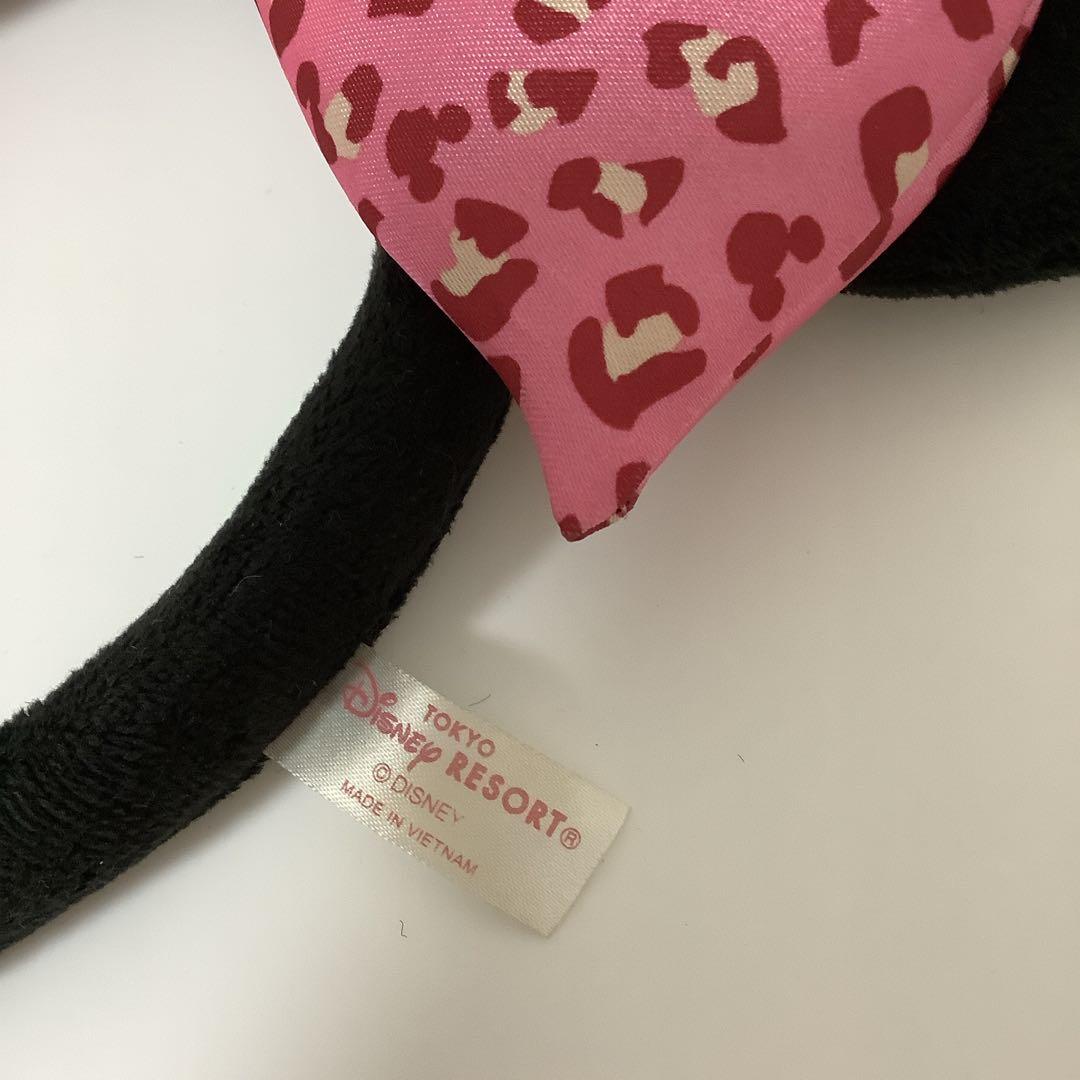 ミニー　ヒョウ柄　カチューシャ　ピンク