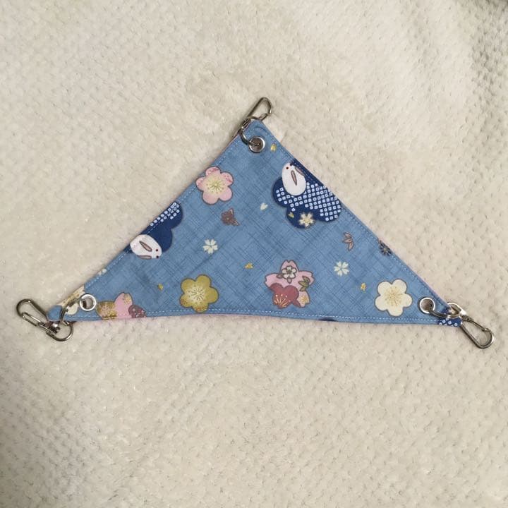 三角コーナーハンモック(うさぎ・和柄・P)夏仕様  2枚目 1150円