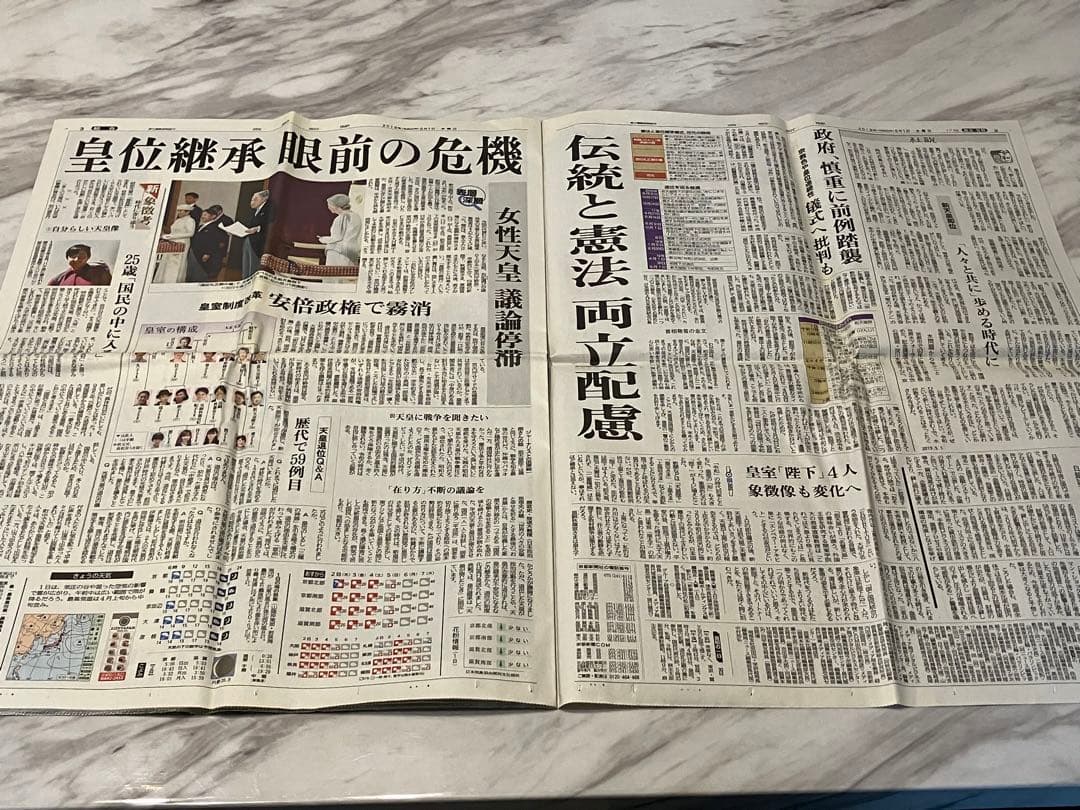 新天皇陛下即位　令和元年5月1日　朝刊　特別夕刊　号外　地方新聞　京都　北國