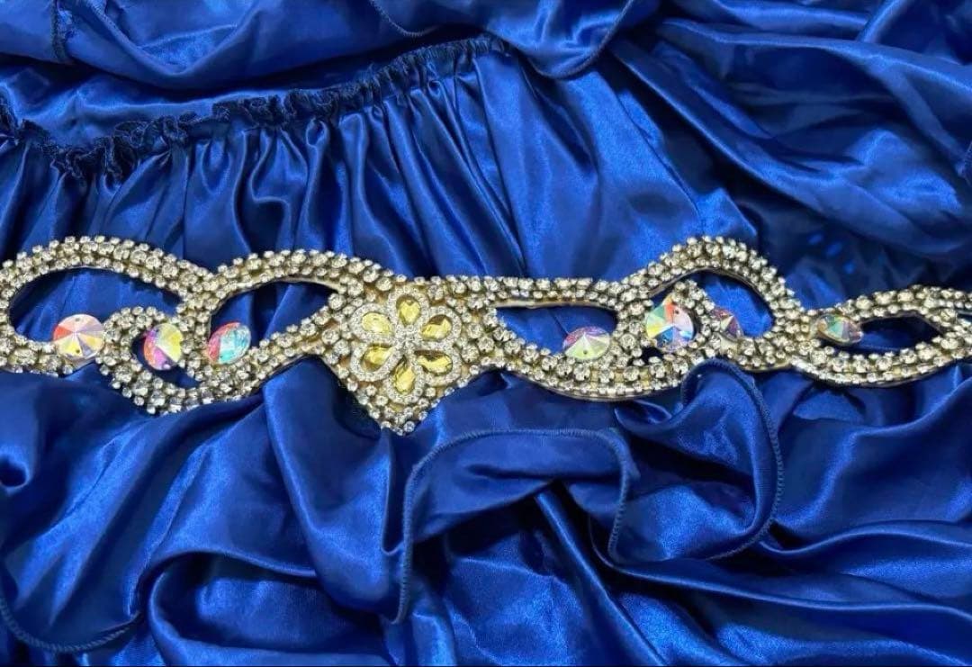 ベリースターズ ベリーダンス衣装 ブラ+ベルト+スカートグリーン 3点セット