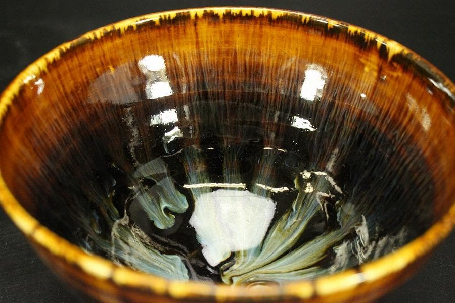 茶道具 高取 数茶碗 神谷新吾 共箱(A893)