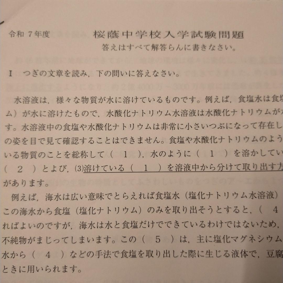 NN桜蔭中入試本体験講座 国語模試問題集2024年度解説付　早稲田アカデミー