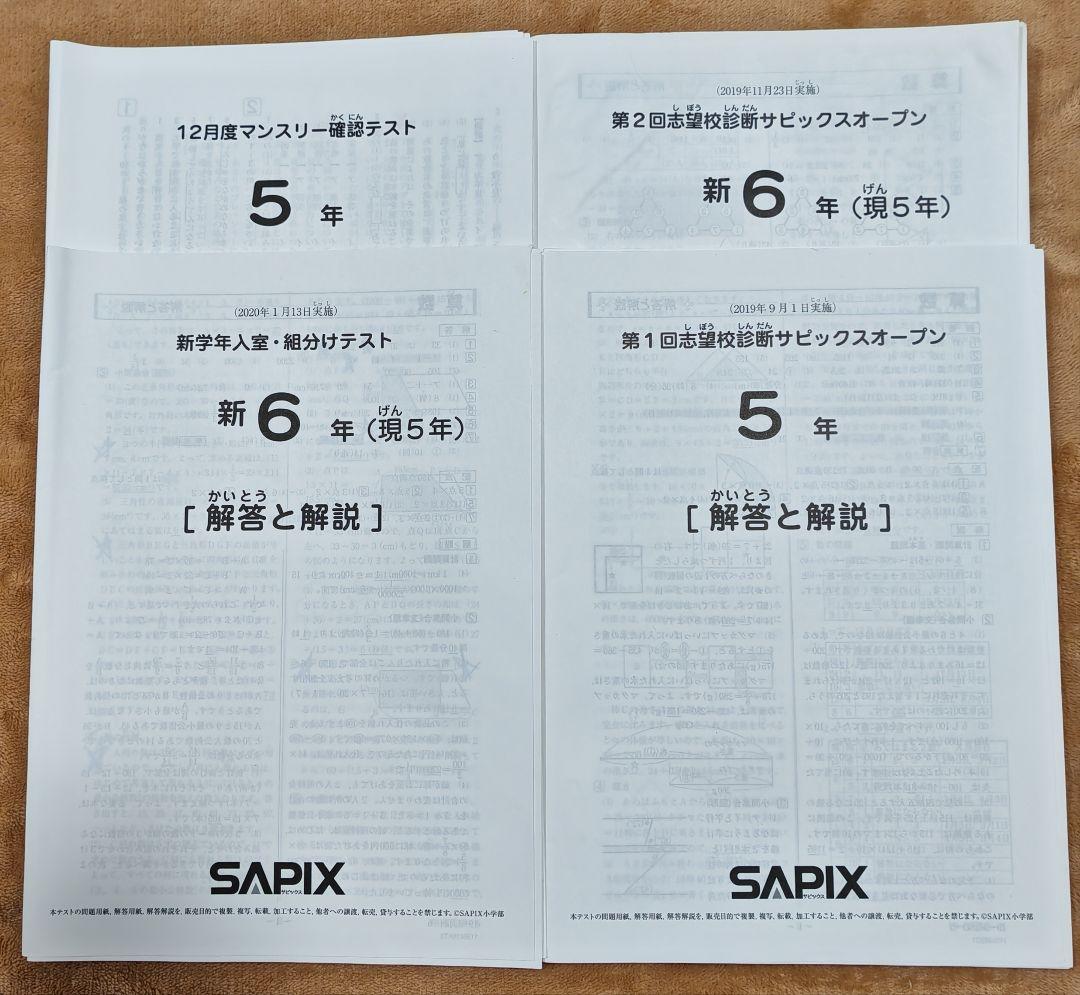 2019年 サピックス5年 マンスリー入室組分け復習テスト SAPIX 14 回