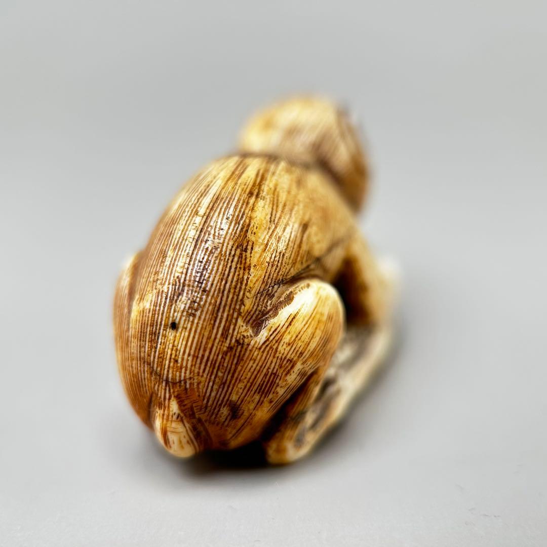 猿の彫刻極上根付天然素材アンティーク骨董飾り物古美術置物細密細工