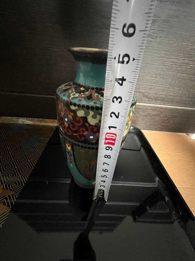 高級日本七宝花瓶 龍と鳳凰 花唐草文 骨董2