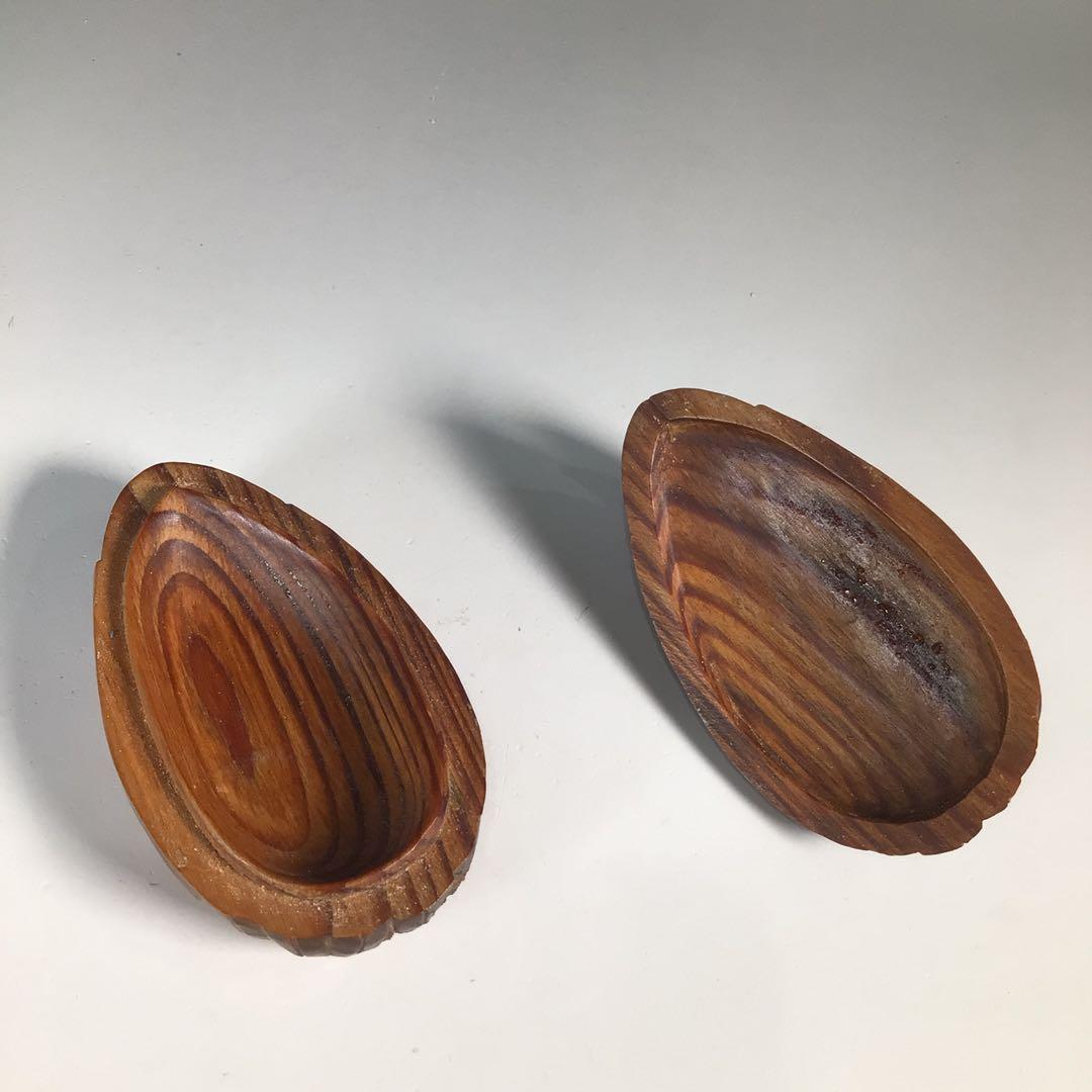 Ｎ４３３　香合　『浪華　高橋黄石作』『松材』『鶴香合』　共箱　茶道具　木工芸