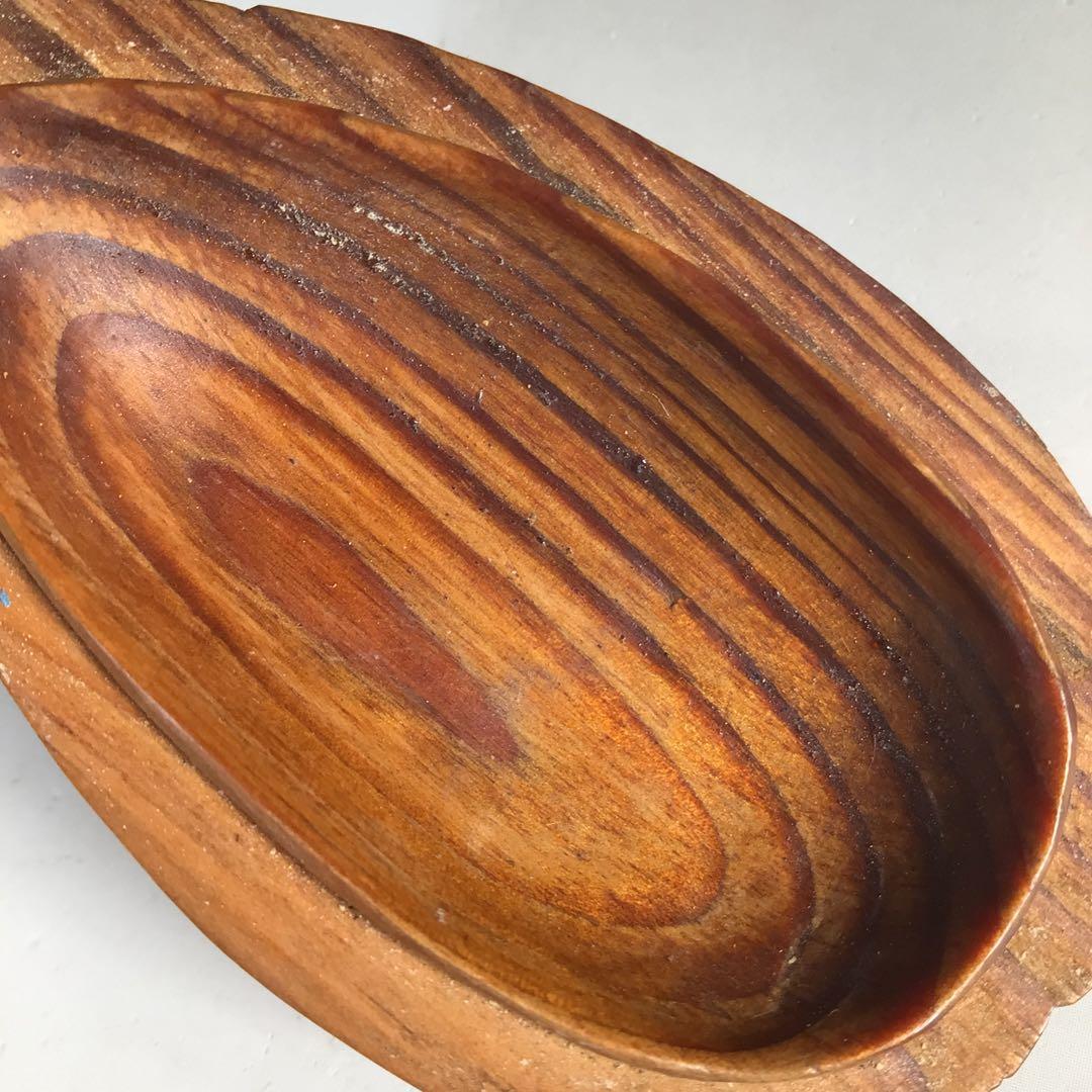 Ｎ４３３　香合　『浪華　高橋黄石作』『松材』『鶴香合』　共箱　茶道具　木工芸