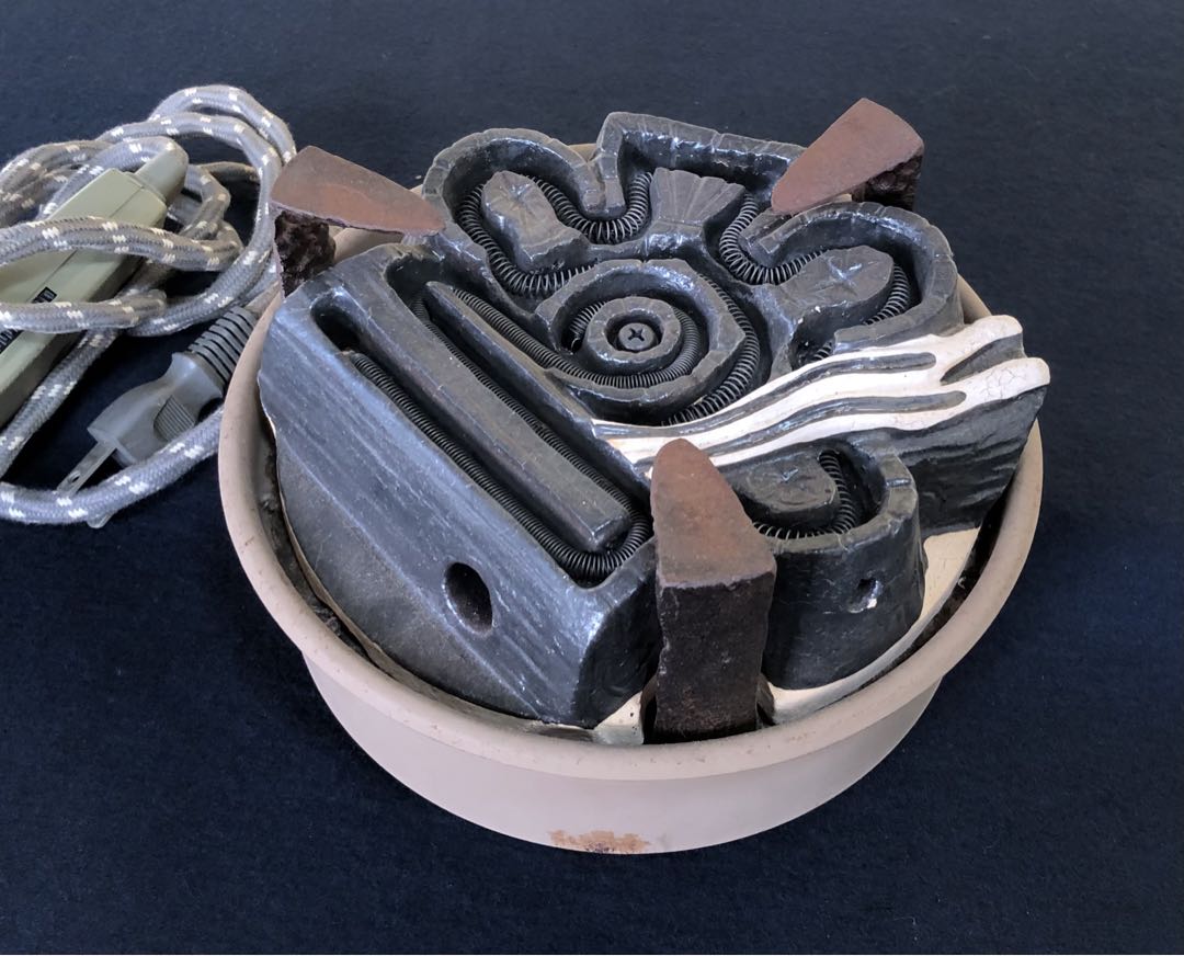 《R》茶道具 野々田式 炭型電熱器 底瓦付 炭型ヒーター 1f