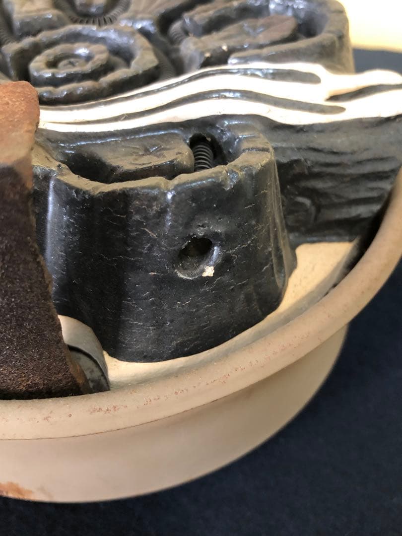 《R》茶道具 野々田式 炭型電熱器 底瓦付 炭型ヒーター 1f