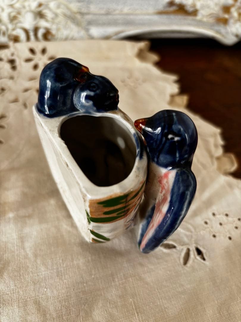 ツバメの巣　陶器　壁掛け　ブロカント　蚤の市