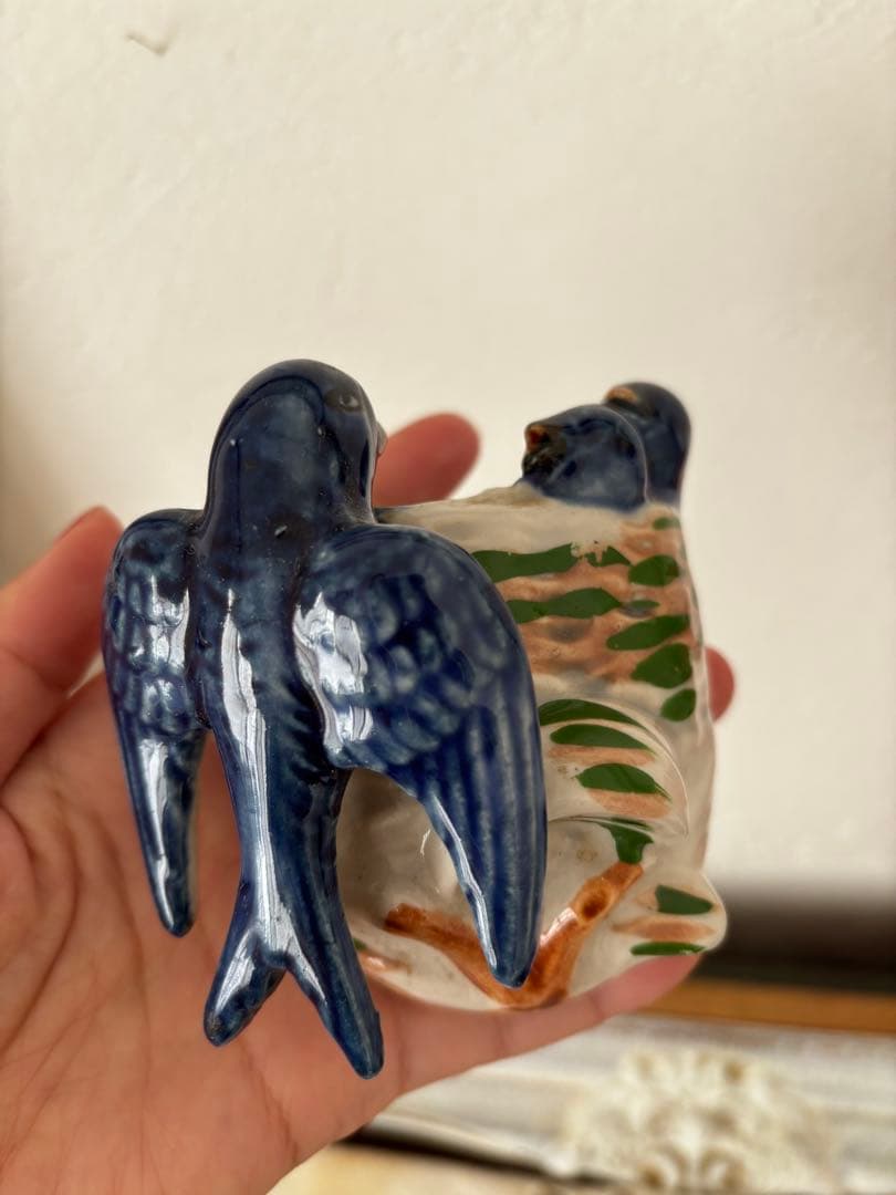 ツバメの巣　陶器　壁掛け　ブロカント　蚤の市