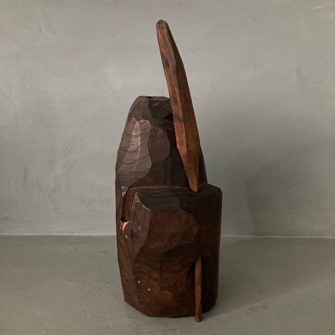 アイヌ エカシ ニポポ 彫刻 木彫り 置物 オブジェ