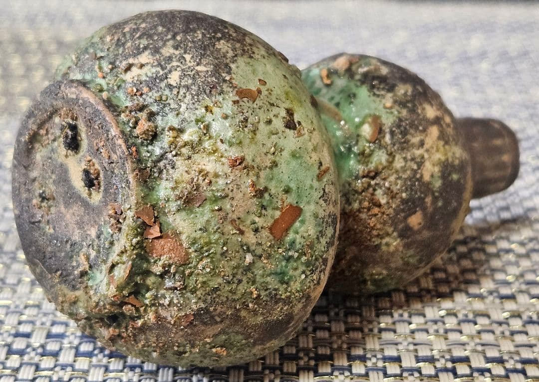 古代中国〜中国南方古陶磁器　中国古美術　漢時代　漢緑釉　瓢形小壺　鼻煙壺　古代壺