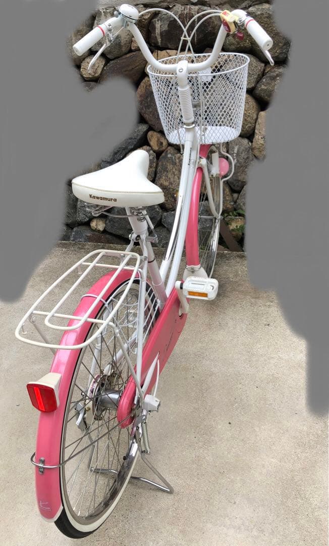 Kawamura シティサイクルホワイトピンク　24㌅内装3段　ママチャリ