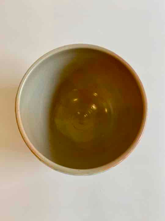 波文様麻の葉色絵抹茶茶碗　通次阿山造