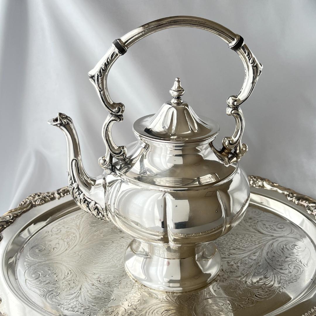 メロンフォルムのティーポット / ケトル【シルバープレート】
