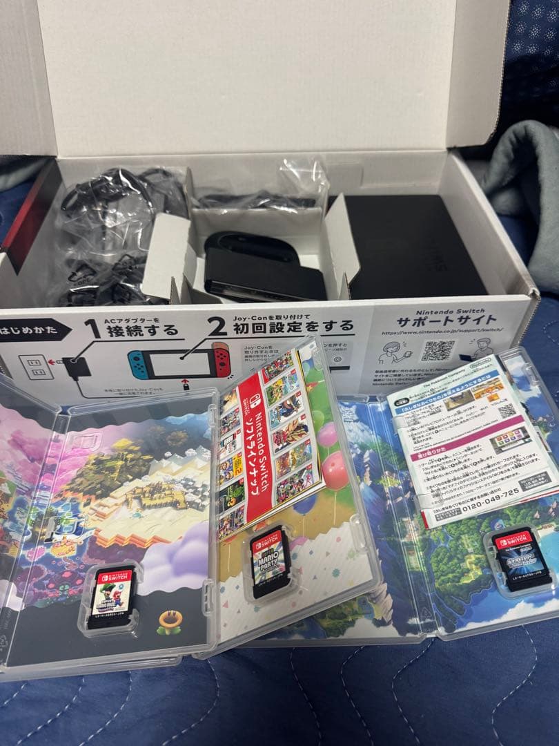Nintendo Switch 本体 + ゲームソフト3本 + ジョイコンセット