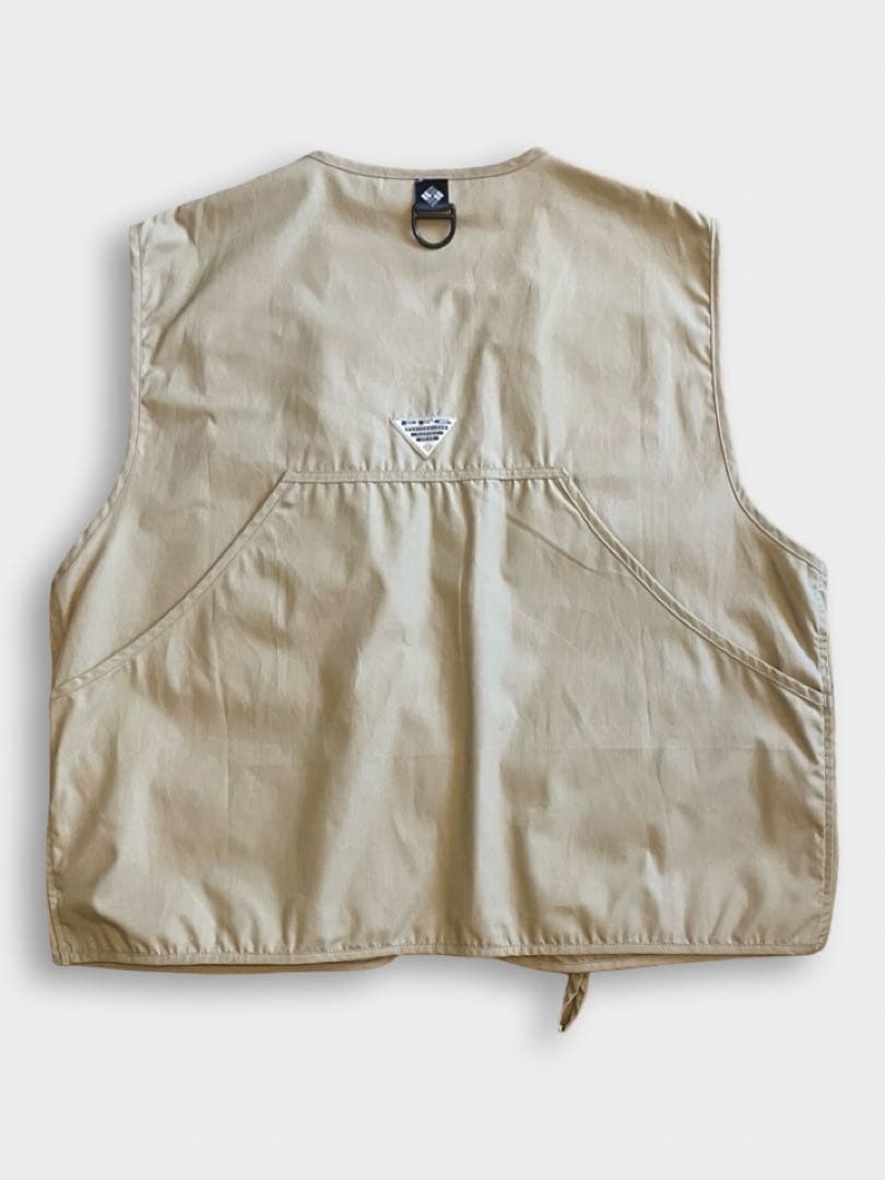 90s Columbia PFG ベージュ フィッシングベスト 6ポケット 美品
