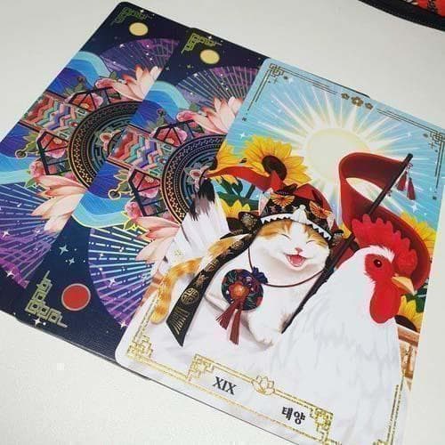 【正規品】韓国インディーズデッキ✨芸術的なオリエンタル猫のタロットカード