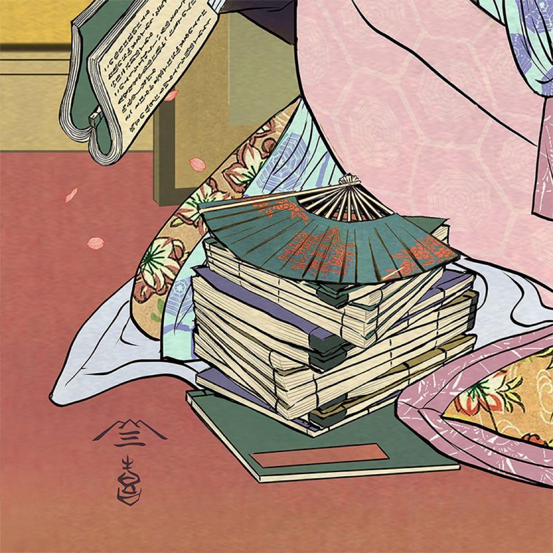 エヴァ浮世絵「箱根八里美人三画揃 マリ」　共通カラー単品　版三