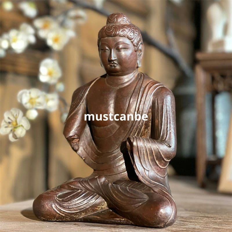石像彫刻 釈迦尼仏 家内 書斎 茶室 客間 禅意 置物 装飾品 工芸品