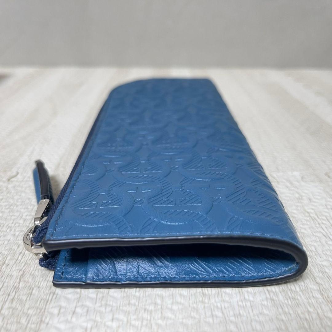 未使用 フェラガモ ガンチーニ 型押しレザー ペンケース ポーチ