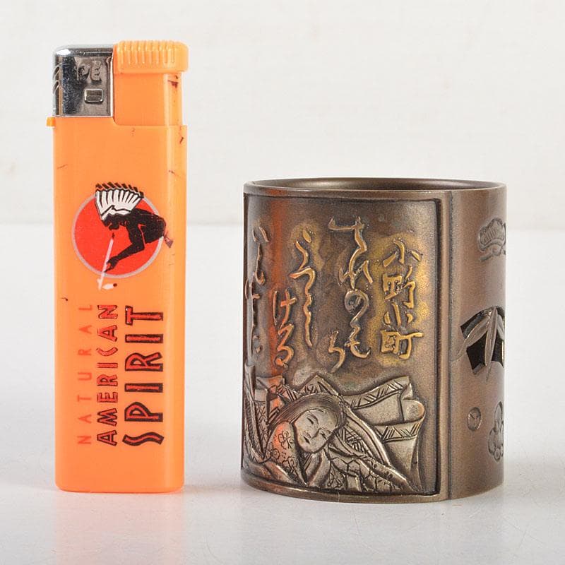 茶道具　高岡銅器　金谷宗林作　三十六歌仙　蓋置　共箱　V　6814