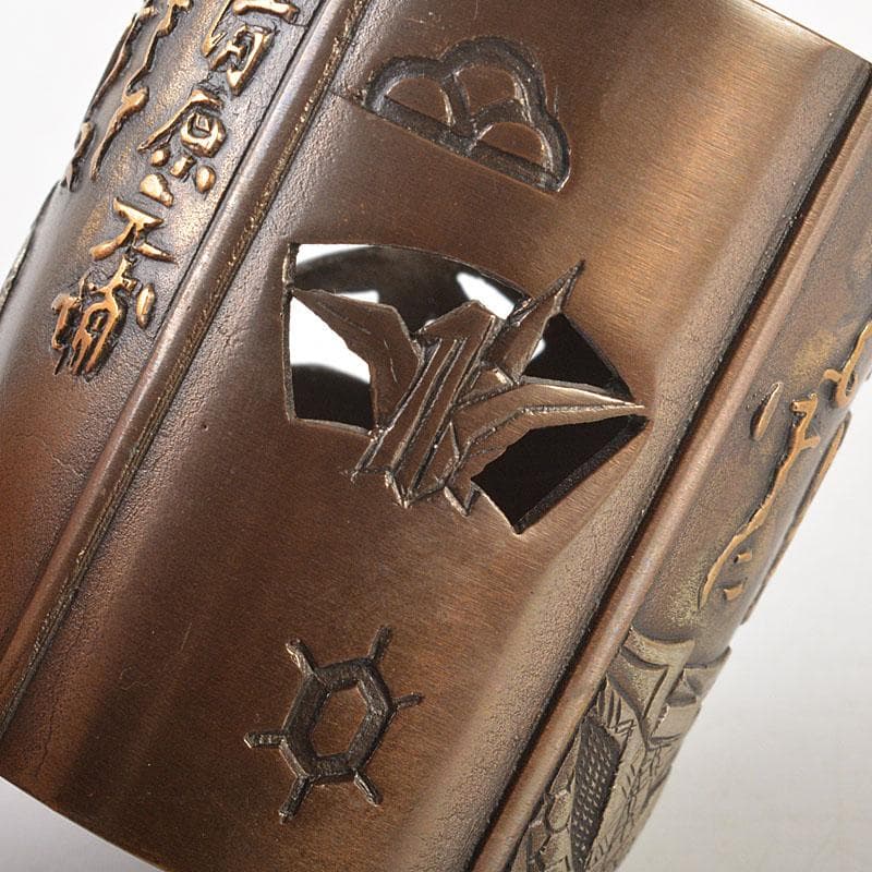 茶道具　高岡銅器　金谷宗林作　三十六歌仙　蓋置　共箱　V　6814