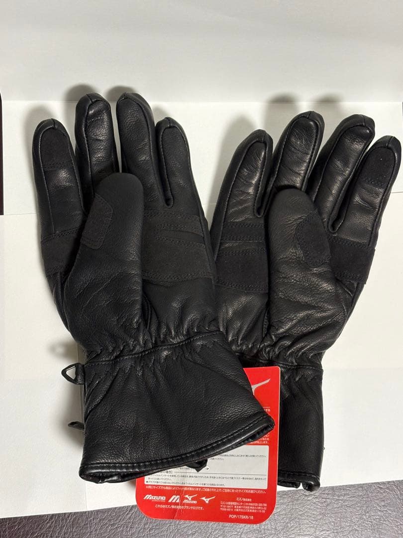 【未使用】ミズノ スキーグローブ M ブレスサーモ リフレクションギア レザー