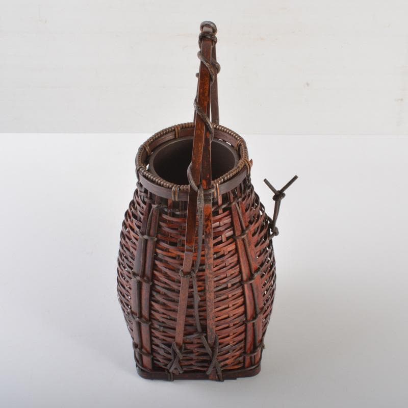 茶道具　竹玄作　花篭　竹篭　花入　N　6391