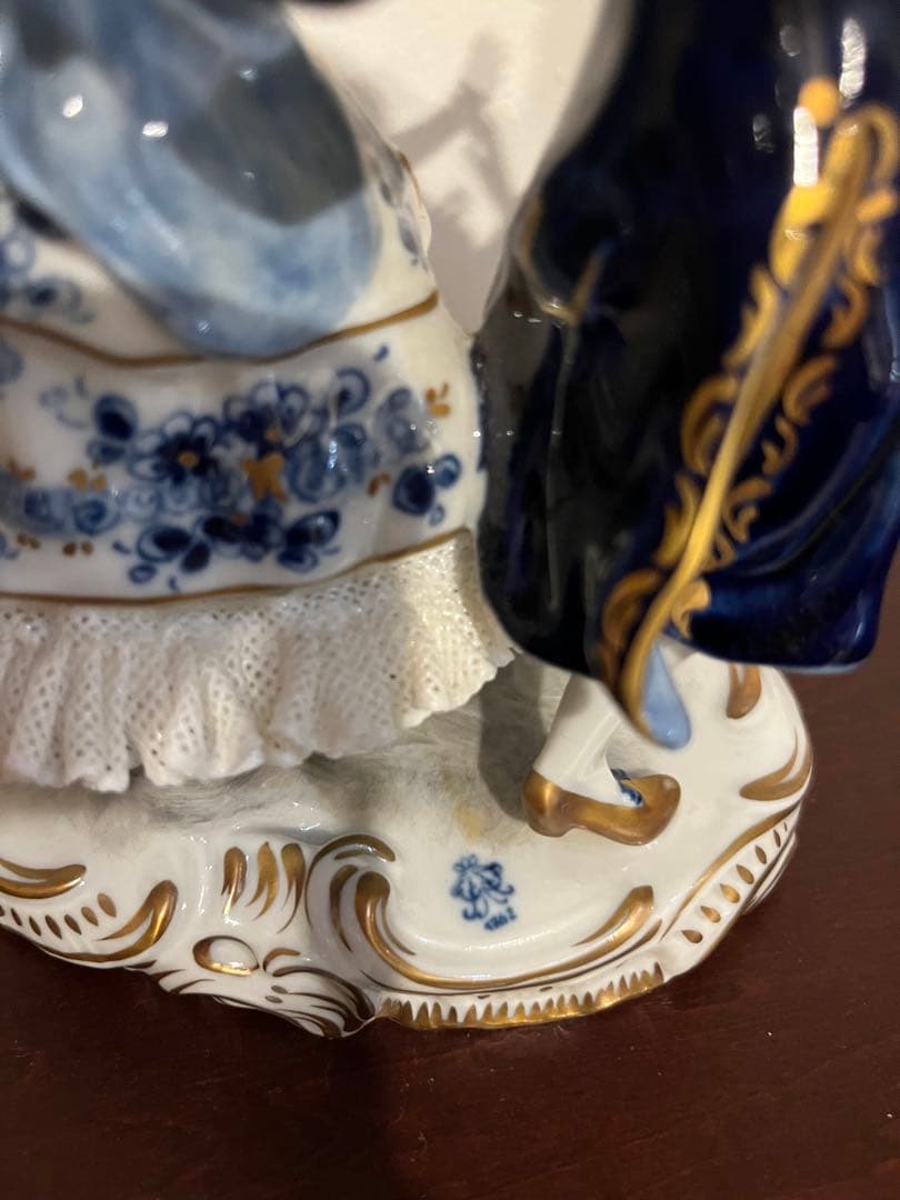 陶器製カップルダンス　ドレスデンフィギュア