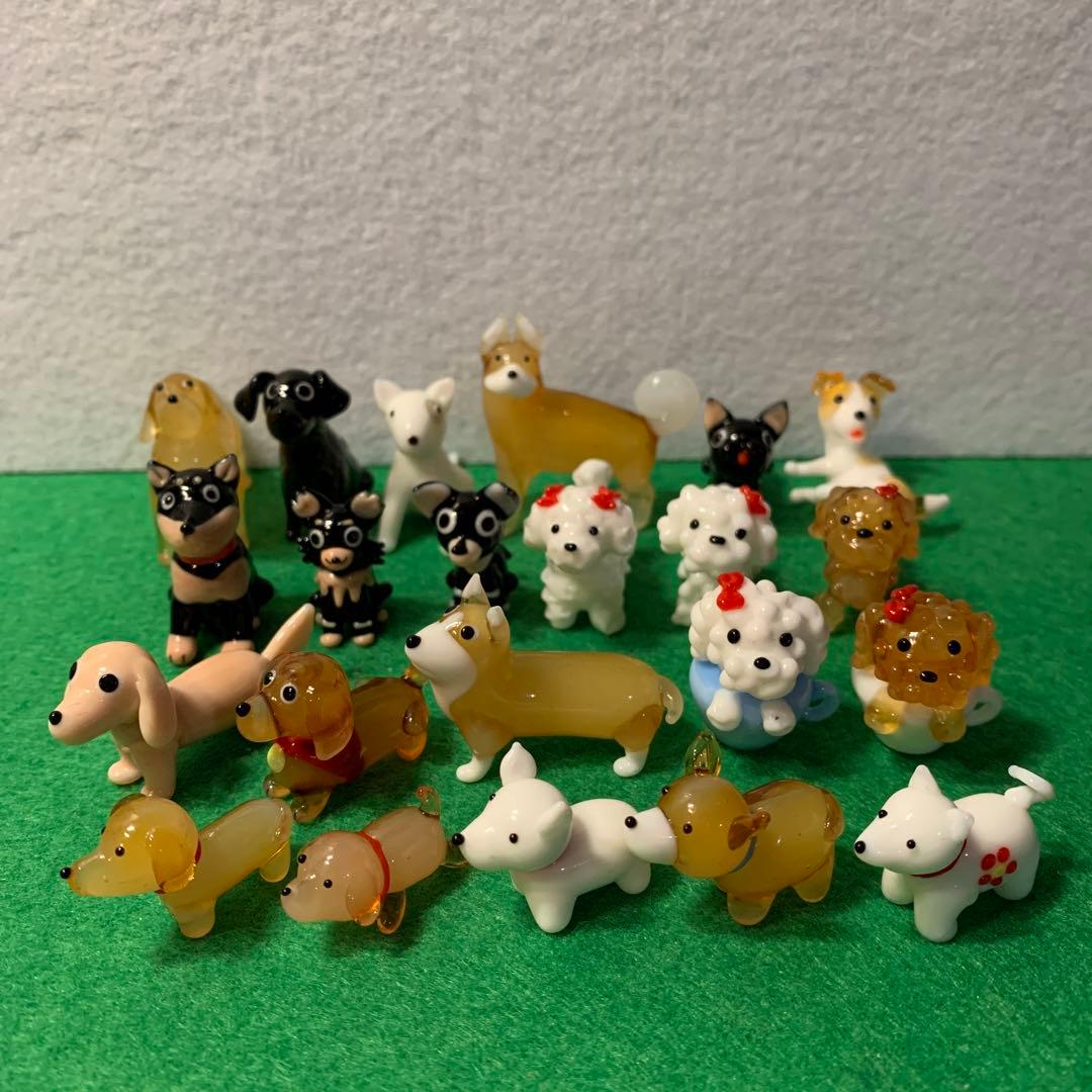 犬　ガラス細工　ミニチュア