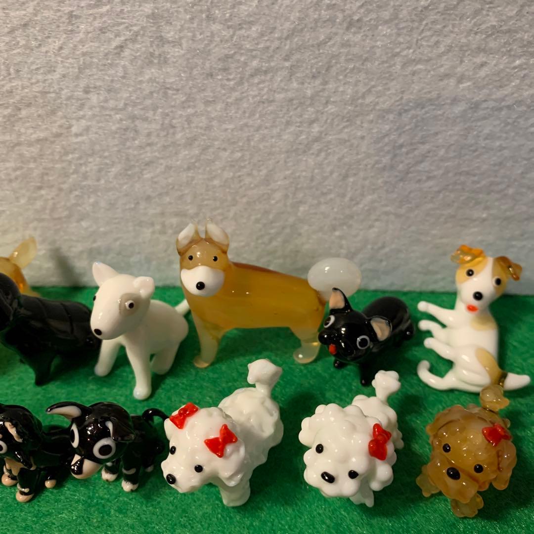 犬　ガラス細工　ミニチュア