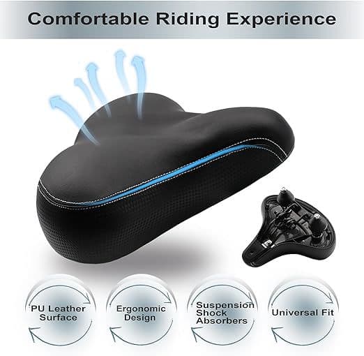 大型ワイドバイクシート -自転車サドルの交換、エクササイズ　ロードバイク　サドル