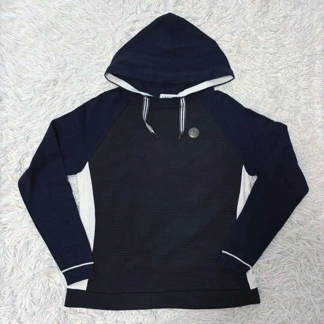 最新 ランバンスポール セットアップ パーカー スカート ニット ネイビー 黒