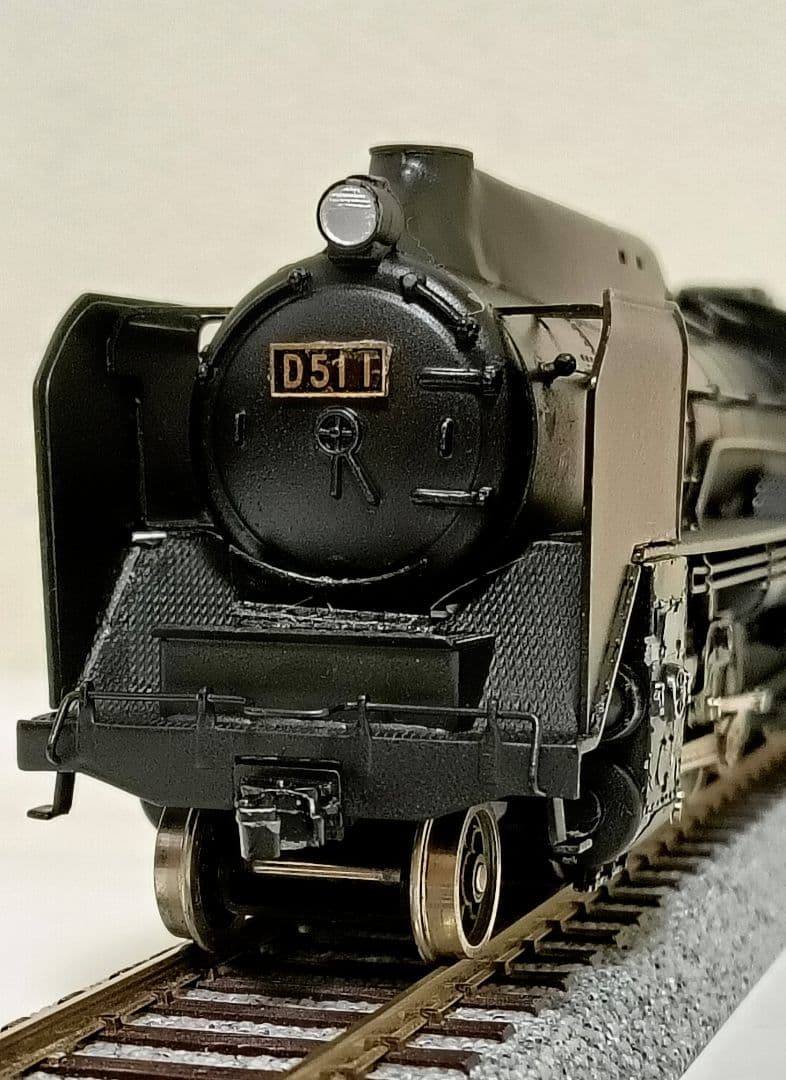 HOゲージ 天賞堂 アダチ Ｄ51半流蒸気機関車、カンモーター、メンテナンス済