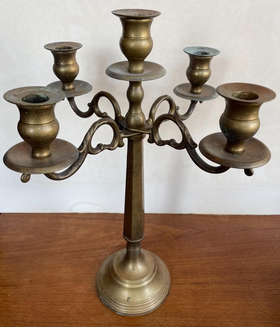 イギリス アンティーク キャンドル ホルダ 真鍮 燭台 ヴィンテージ 古道具