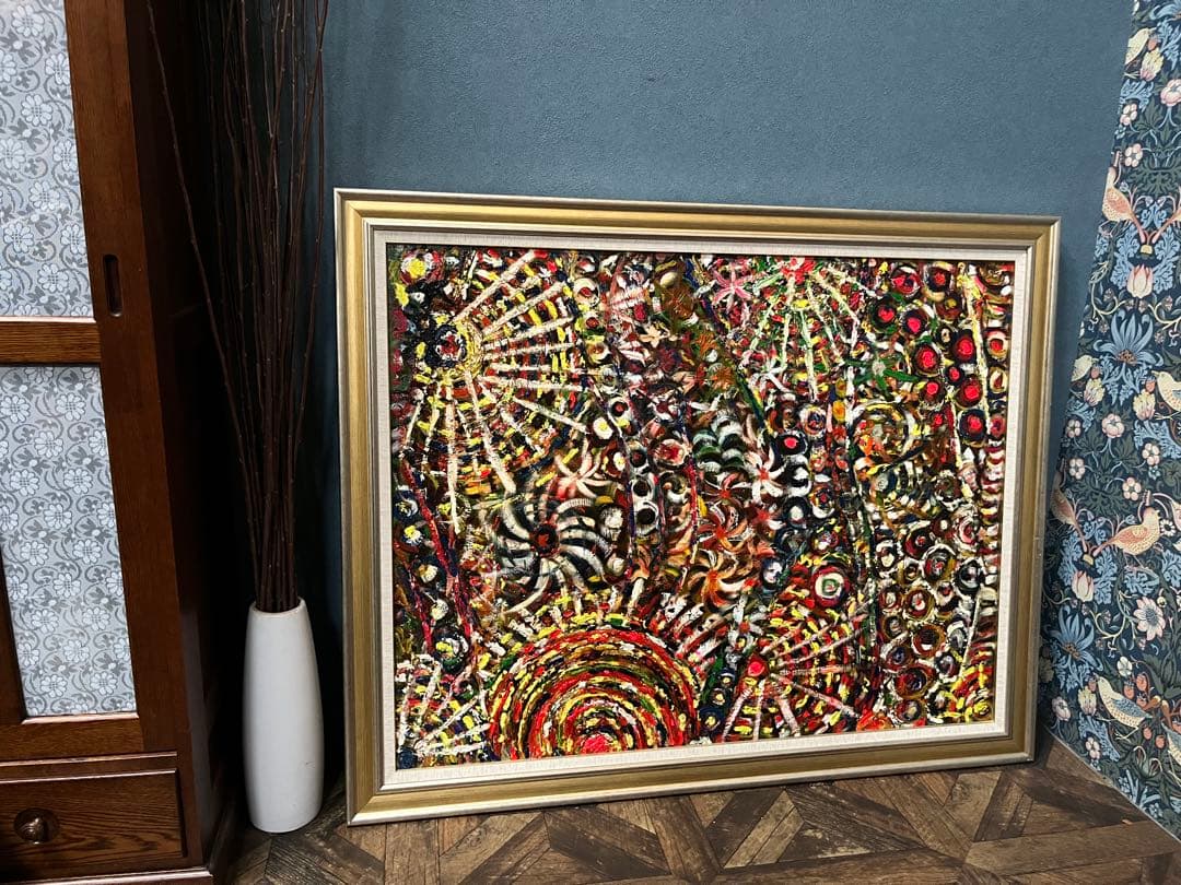 抽象画 油絵 インテリア 絵画 額縁 ゴージャス