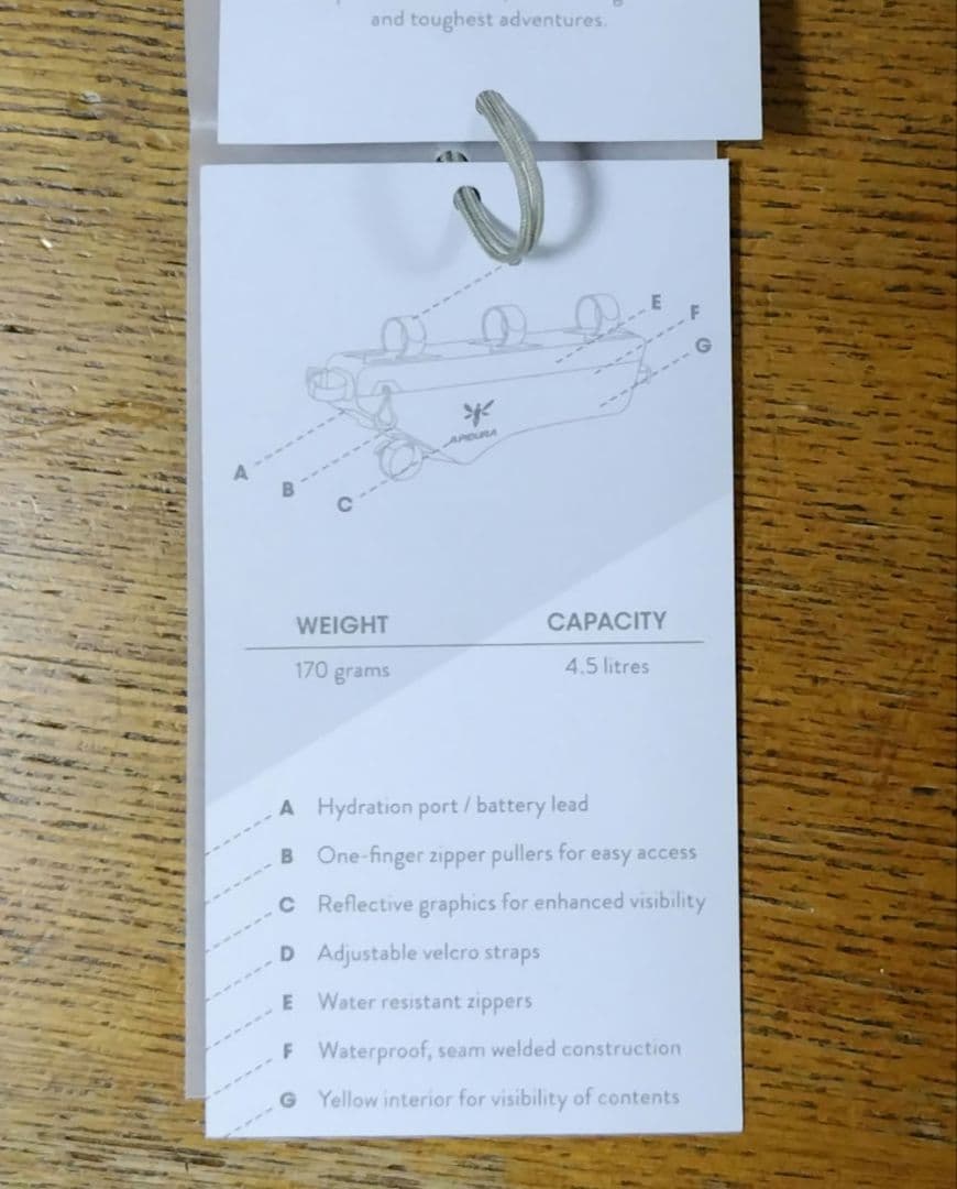 APIDURA 車体装着バッグ グレー