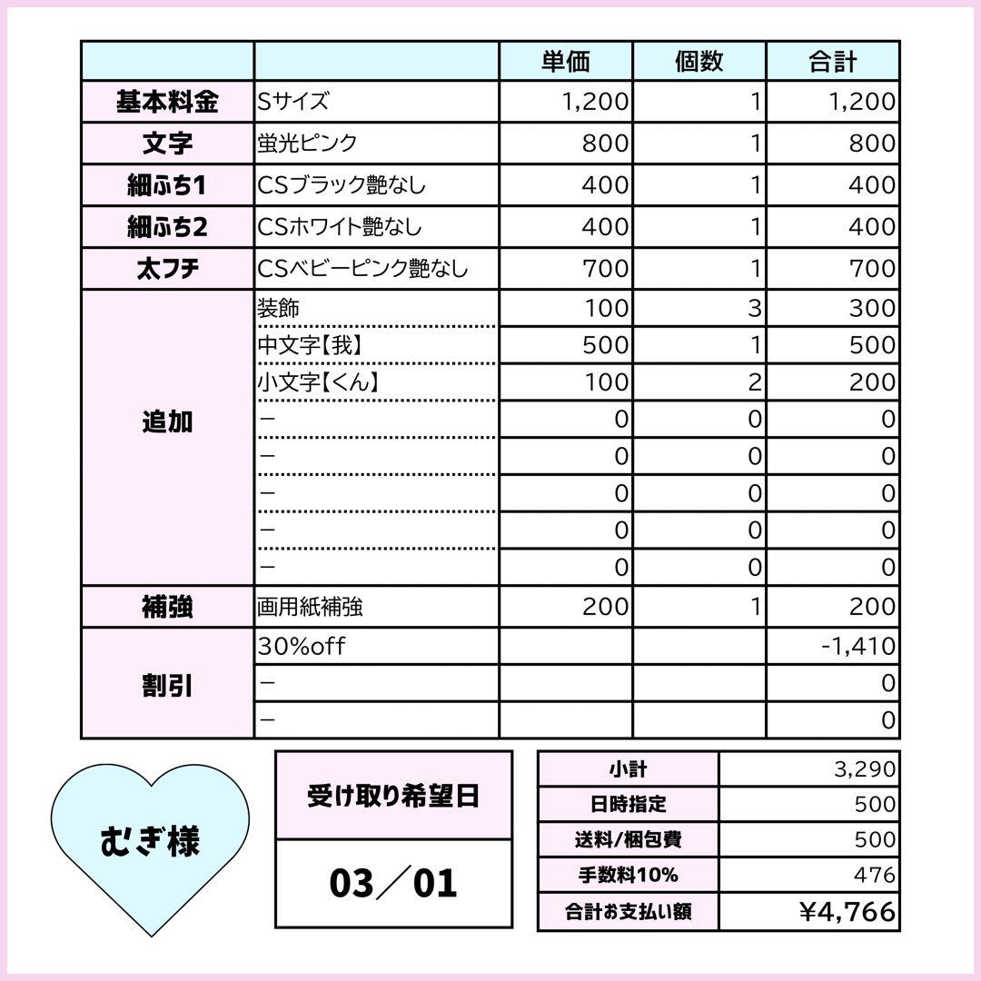 むぎページ♡ネームボード うちわ文字 連結文字パネル オーダー