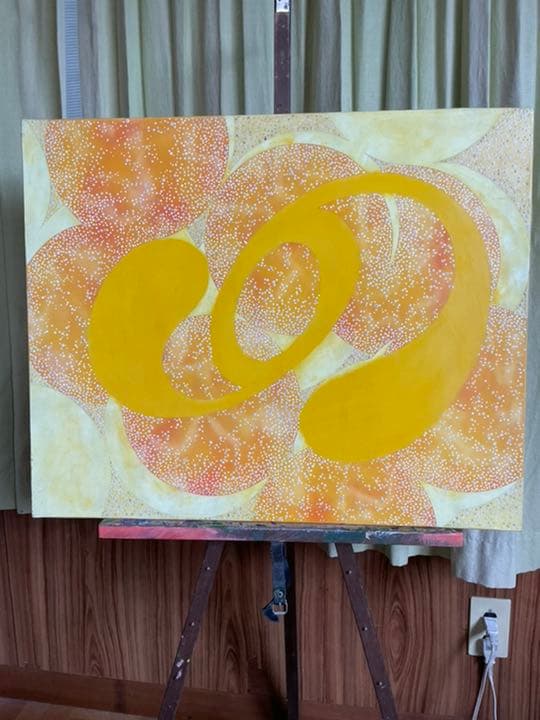 油絵　現代アート　HIKARI    作者　あんどうまさひろ　油彩画