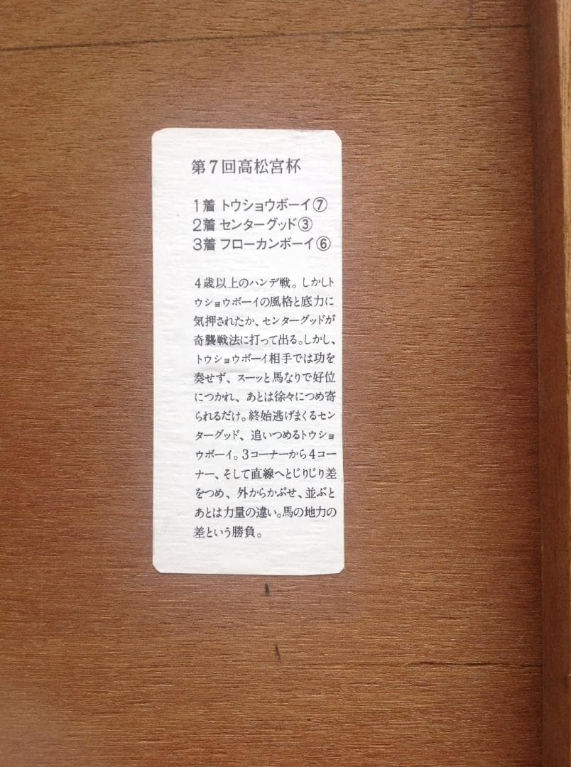 競馬パネル：トウショウボーイ「1977年 第7回高松宮杯」※カラー直線