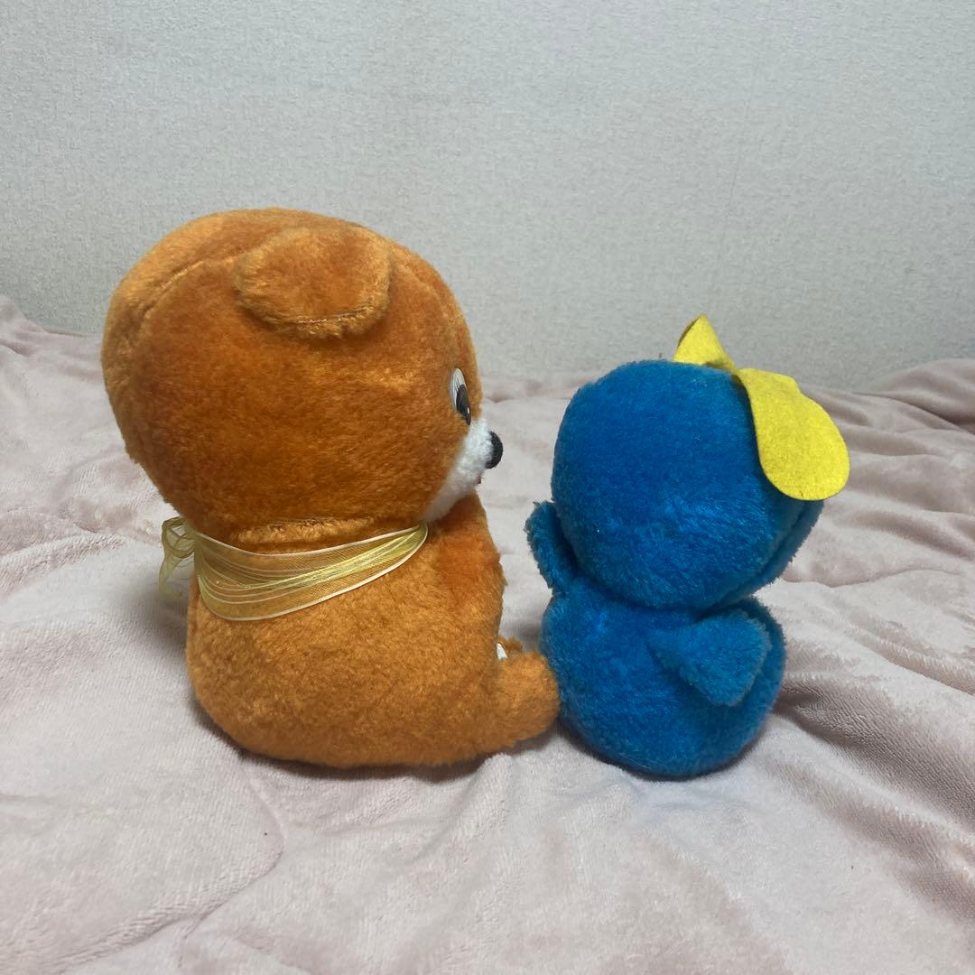 昭和レトロ　ヴィンテージ メーカー名不明　おがくずぬいぐるみ　2コセット　中古