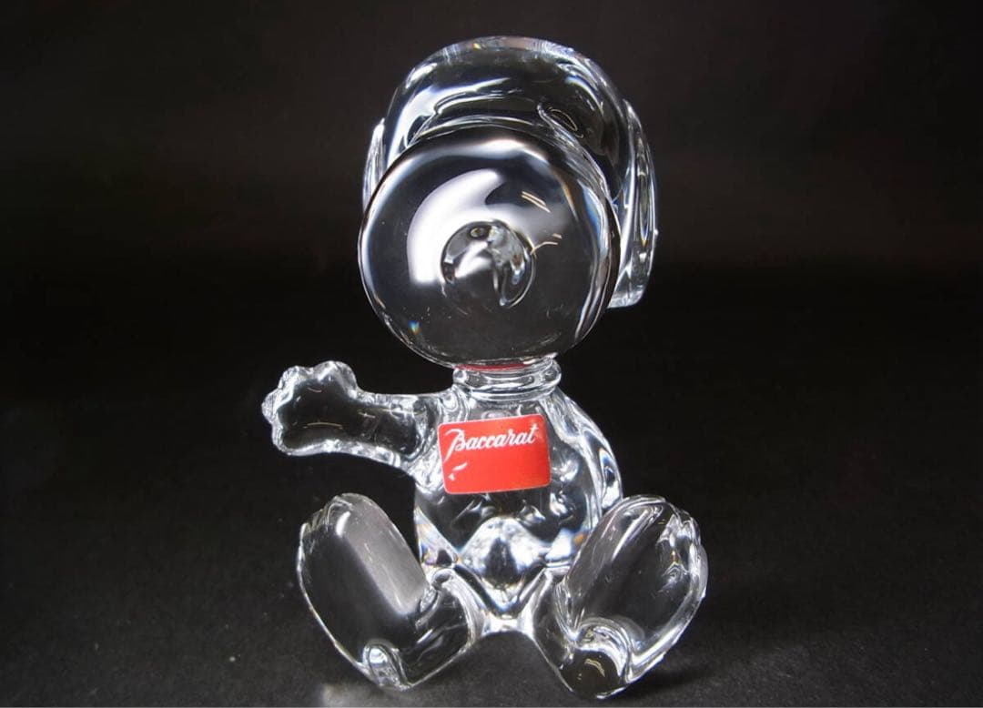 極美品 Baccarat バカラ スヌーピー クリスタル ガラス オブジェ 置物