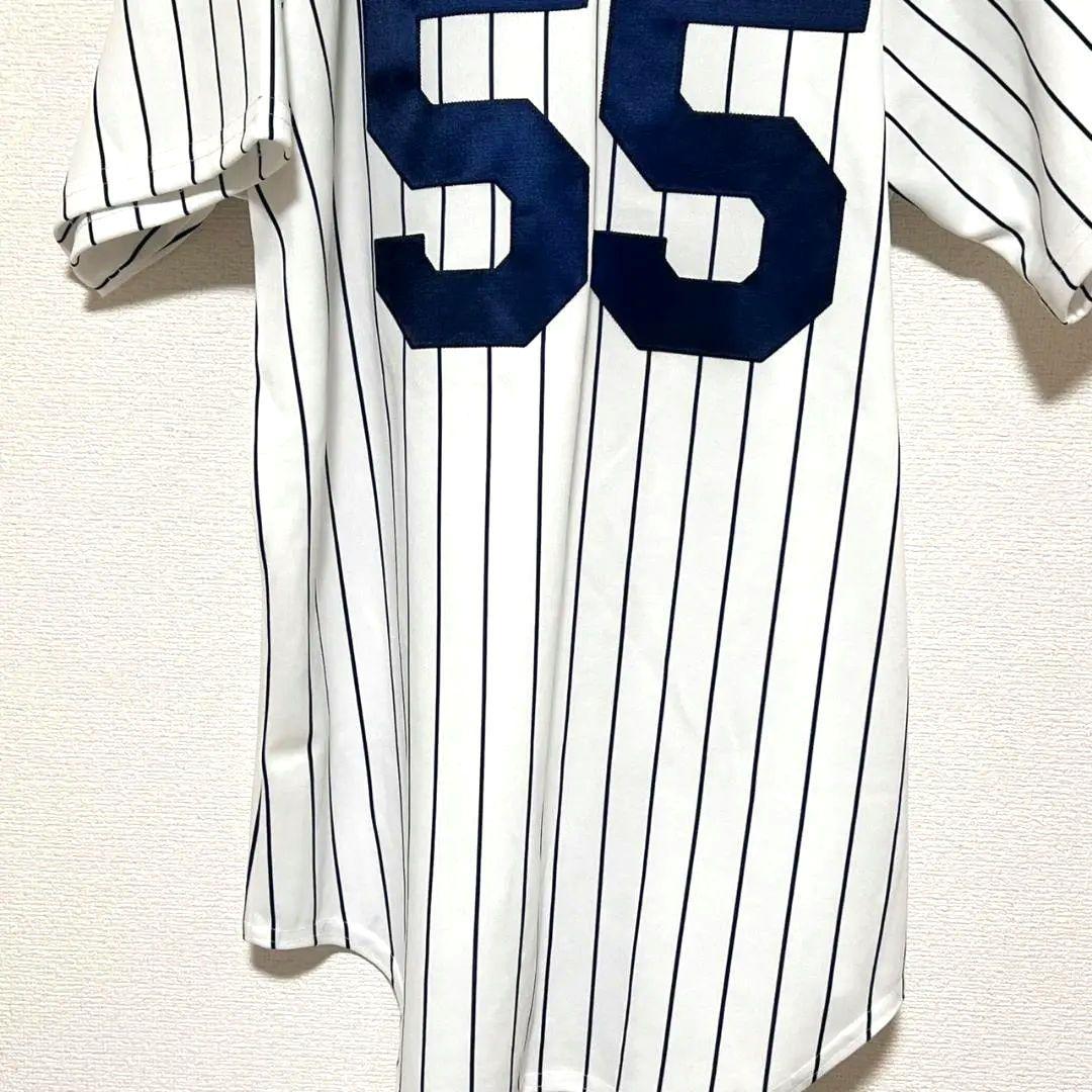 55番 USA製 MLB Majestic ヤンキース ベースボールシャツ 松井