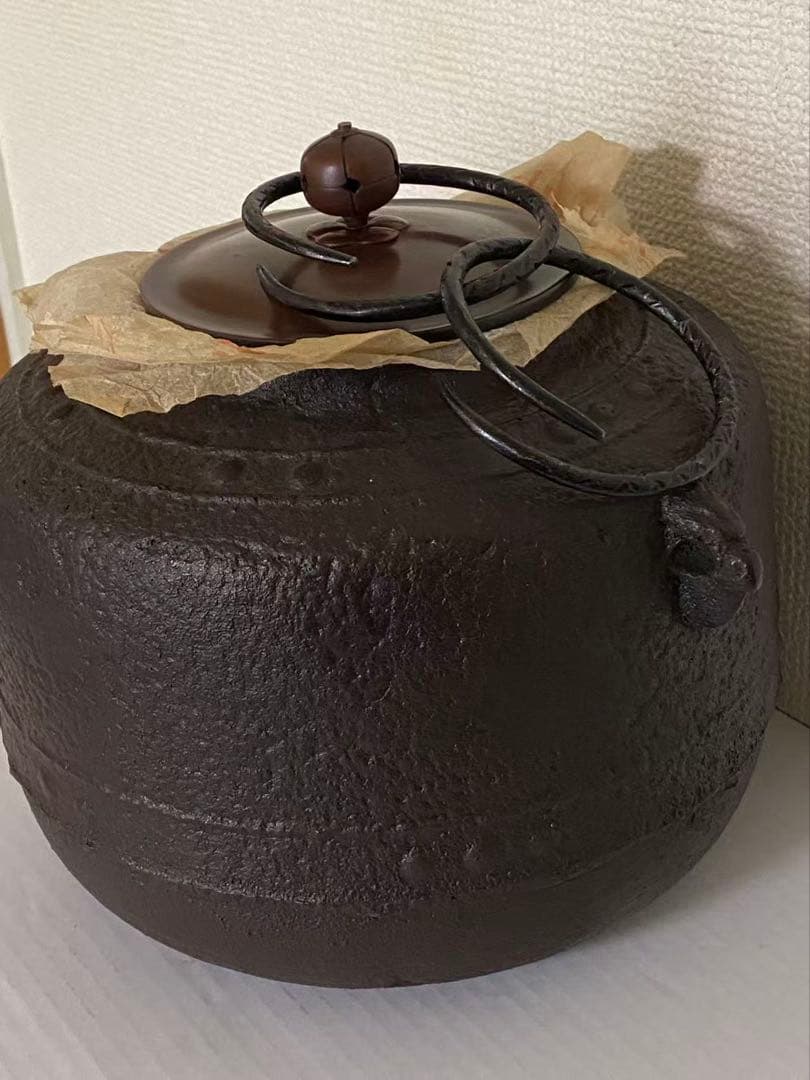 真形釜 風炉用 茶道具 鉄製 金属工芸 茶釜 年代物