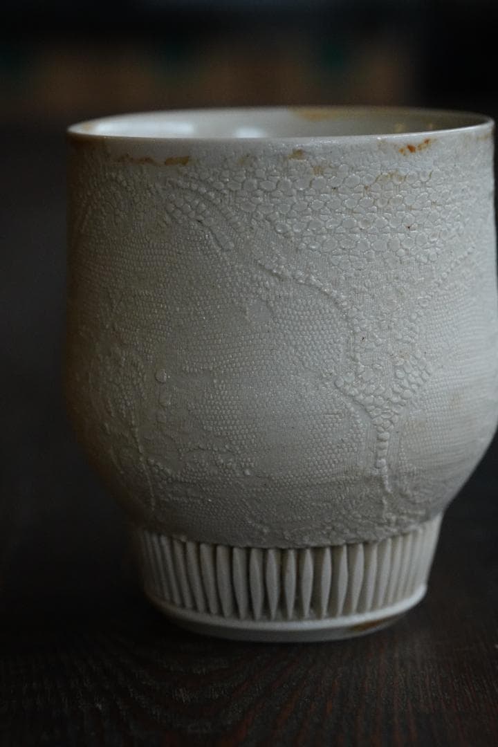 濱中史朗 カップ 　レース　ホワイト　濱中史郎